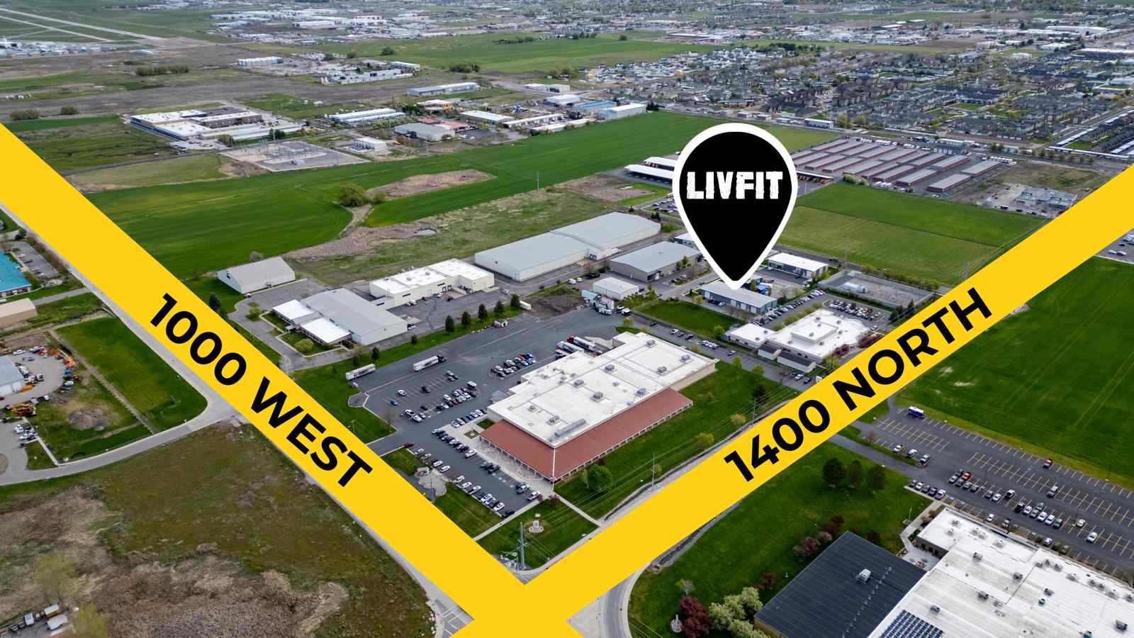 Map showing 1000 West route to LivFit Training Center.